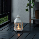 White Metal Miners Lantern Summer Wedding Home Party Room Balconey Deck Decoration 21cm Tealight Candle