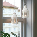 White Metal Miners Lantern Summer Wedding Home Party Room Balconey Deck Decoration 21cm Tealight Candle