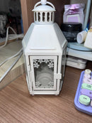 White Metal Miners Lantern Summer Wedding Home Party Room Balconey Deck Decoration 21cm Tealight Candle