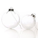 50 Bulk Buy Pack of Glass Bauble 10cm Diameter Round Clear with Silver Cap - table or tree centrepice personal memory theme craft gift