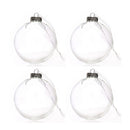 50 Wholesale Pack Glass Bauble 8cm Diameter Round Clear with Silver Cap - table or tree centrepice personal memory theme craft gift