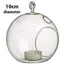 10 x Hanging Clear Glass Ball Tealight Candle Holder - 10cm Diameter / High - Wedding Globe Decor Terrarium Succulent Plant Holder Decor Craft Gift