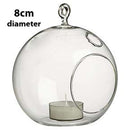 10 x Hanging Clear Glass Ball Tealight Candle Holder  - 8cm Diameter / High - Wedding Globe Decor Terrarium Succulent Plant Holder Decor Craft Gift