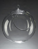 4 x Hanging Clear Glass Ball Tealight Candle Holder  - 10cm Diameter / High - Wedding Globe Decoration Terrarium Succulent Plant Holder Decor