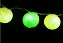 50 Ball Green Mix LONG 5m String Light Battery Box 5cm Cotton Ball  Christmas Birthday Garden Special Occasion Decoration