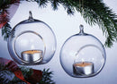 24 Hanging Clear Glass Ball Tealight Candle Holder - 10cm Diameter / High - Wedding Globe Decoration Terrarium Succulent Plant Holder Decor