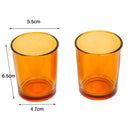 10 Pack Orange Glass Votive Tealight Candle Holders House Party Centerpiece Xmas Wedding Decor Glass Candlestick Party Decorations Bridal Baby