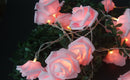 20 Pink Rose 3D Fairy Lights 3M String, Battery (AA) Indoor & Outdoor Decorations Wedding Valentines Romantic Room Table Lighting