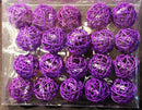 1 Set of 20 LED Cassis Purple 5cm Rattan Cane Ball Battery Powered String Lights Christmas Gift Home Wedding Party Bedroom Decoration