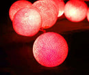 1 Set of 20 LED Red 5cm Cotton Ball Battery Powered String Lights Christmas Gift Home Wedding Party Bedroom Decoration Outdoor Indoor Table