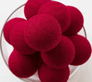 1 Set of 20 LED Red 5cm Cotton Ball Battery Powered String Lights Christmas Gift Home Wedding Party Bedroom Decoration Outdoor Indoor Table