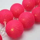 1 Set of 20 LED Red 5cm Cotton Ball Battery Powered String Lights Christmas Gift Home Wedding Party Bedroom Decoration Outdoor Indoor Table