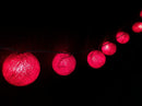 1 Set of 20 LED Red 5cm Cotton Ball Battery Powered String Lights Christmas Gift Home Wedding Party Bedroom Decoration Outdoor Indoor Table