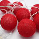 1 Set of 20 LED Red 5cm Cotton Ball Battery Powered String Lights Christmas Gift Home Wedding Party Bedroom Decoration Outdoor Indoor Table