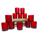 20 Pack Red Frosted Glass Votive Tealight Candle Holders Valentines Day Xmas Wedding Decor Glass Candlestick Party Decorations