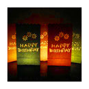 20 Pack Red Happy Birthday Luminary Paper Candle Tea Light Lantern Bags Garden Anniversary Birthday Night Decorations Evening Party