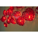 20 Red 3D Hollowed Rattan Heart-Shaped 3M String Fairy Lights, Battery (AA) Indoor & Outdoor Decorations Wedding Valentines Romantic Room Table