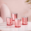 10 Pack Rose Gold Pink Votive Tealight Candle Holders Valentines Day Mercury  Wedding Decor Glass Candlestick Party Decorations Baby Shower Event