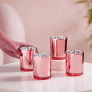 10 Pack Rose Gold Pink Votive Tealight Candle Holders Valentines Day Mercury  Wedding Decor Glass Candlestick Party Decorations Baby Shower Event