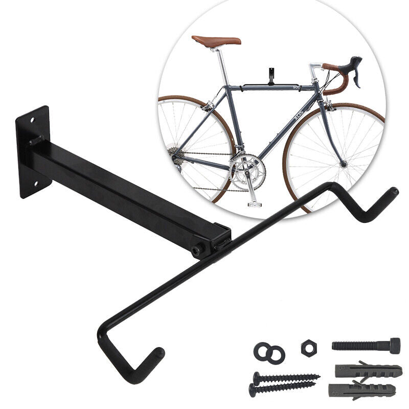 Bike Storage Rack Bracket Hanger Storage Hook - Horizontal Wall Mount - Rubber Ends inc fittings