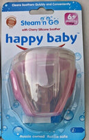 25 x 4 Pack (100 Pieces) -Wholesale Resell Retail  Happy Baby Steam n Go Cherry Silicone Soother