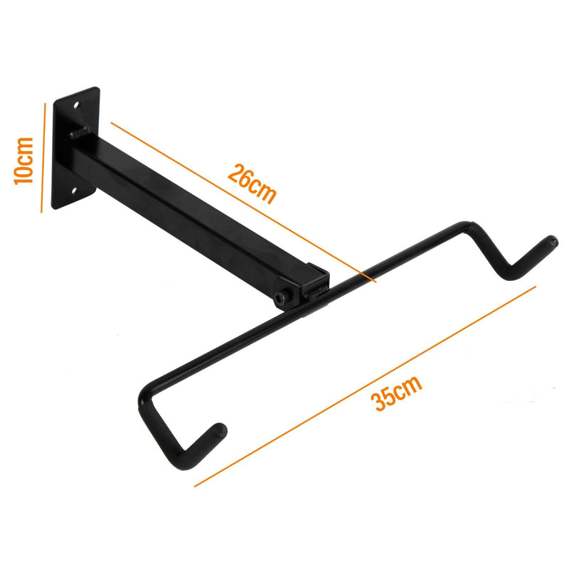 Bike Storage Rack Bracket Hanger Storage Hook - Horizontal Wall Mount - Rubber Ends inc fittings