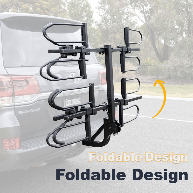 4 Bike Platform Car Rack - Hollywood Sport Rider-SE  2" Hitch Tow Bar - for 20"-29" MTB 700C Road Bikes