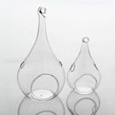 10 Pack of Hanging Clear Glass Tealight Candle Holder Tear Drop Pear Hour Glass Shape - 20cm High Terrarium Plant Mini Garden Holder Decor