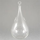 10 Pack of Hanging Clear Glass Tealight Candle Holder Tear Drop Pear Shape - 12cm High - Terrarium Plant Mini Garden Holder Decor