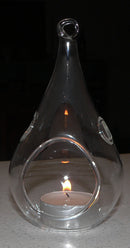 25 Pack of Hanging Clear Glass Tealight Candle Holder Tear Drop Pear Hour Glass Shape - 20cm High Terrarium Plant Holder Decoration Craft Gift