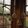 25 Bulk Pack of Hanging Clear Glass Tealight Candle Holder Tear Drop Pear Shape - 12cm High - Terrarium Plant Mini Garden Holder Decor