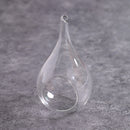 4 Pack of Hanging Clear Glass Tealight Candle Holder Tear Drop Pear Hour Glass Shape - 20cm High Terrarium Plant Mini Garden Holder Decor