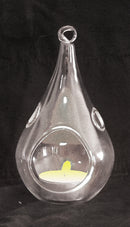 4 Pack of Hanging Clear Glass Tealight Candle Holder Tear Drop Pear Hour Glass Shape - 20cm High Terrarium Plant Mini Garden Holder Decor