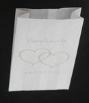 150 Pack Wedding Cake Bags Greaseproof Wax Paper Slice Take Home Favour Silver Heart n Message
