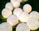 1 Set of 20 LED White 5cm Cotton Ball Battery Powered String Lights Christmas Gift Home Wedding Party Bedroom Decoration Outdoor Indoor