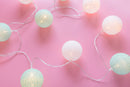 1 Set of 20 LED White 5cm Cotton Ball Battery Powered String Lights Christmas Gift Home Wedding Party Bedroom Decoration Outdoor Indoor