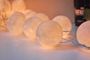 1 Set of 20 LED White 5cm Cotton Ball Battery Powered String Lights Christmas Gift Home Wedding Party Bedroom Decoration Outdoor Indoor