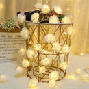 20 White Rose 3D Fairy Lights 3M String, Battery (AA) Indoor & Outdoor Decorations Wedding Valentines Romantic Room Table Lighting