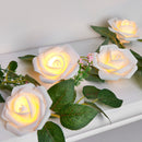 20 White Rose 3D Fairy Lights 3M String, Battery (AA) Indoor & Outdoor Decorations Wedding Valentines Romantic Room Table Lighting
