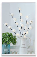 1 Set of 50cm H 20 LED White Rose Tree Branch Stem Fairy Light Wedding Event Party Function Table Vase Centrepiece Decoration