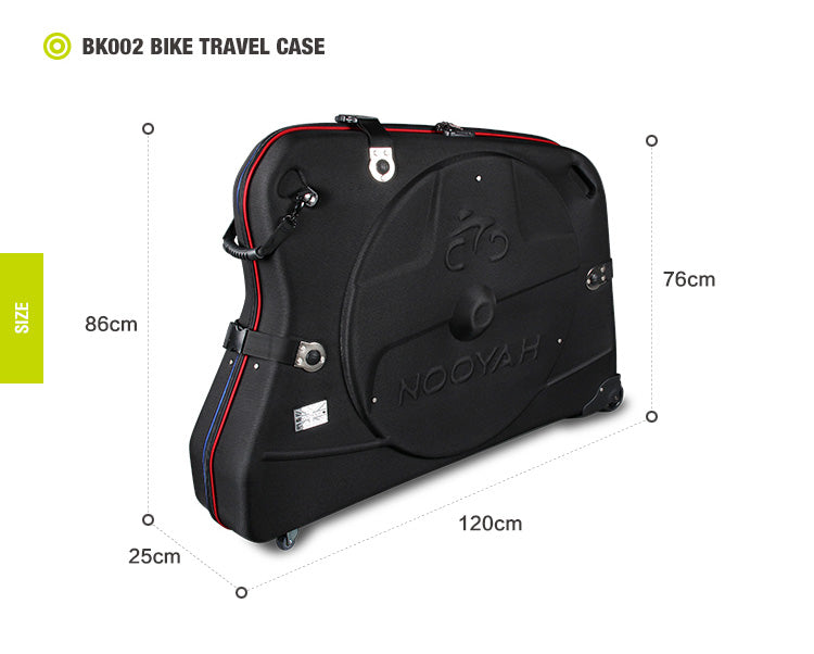 NOOYAH Hard Shell Bike Travel Case - EVA BK002 - Large - TT Hybrid Touring Road Gravel BMX DJ Bikes