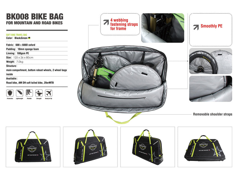 Bike Travel Bag - EVA BK008 - Large - MTB Trekking TT + Road Bikes