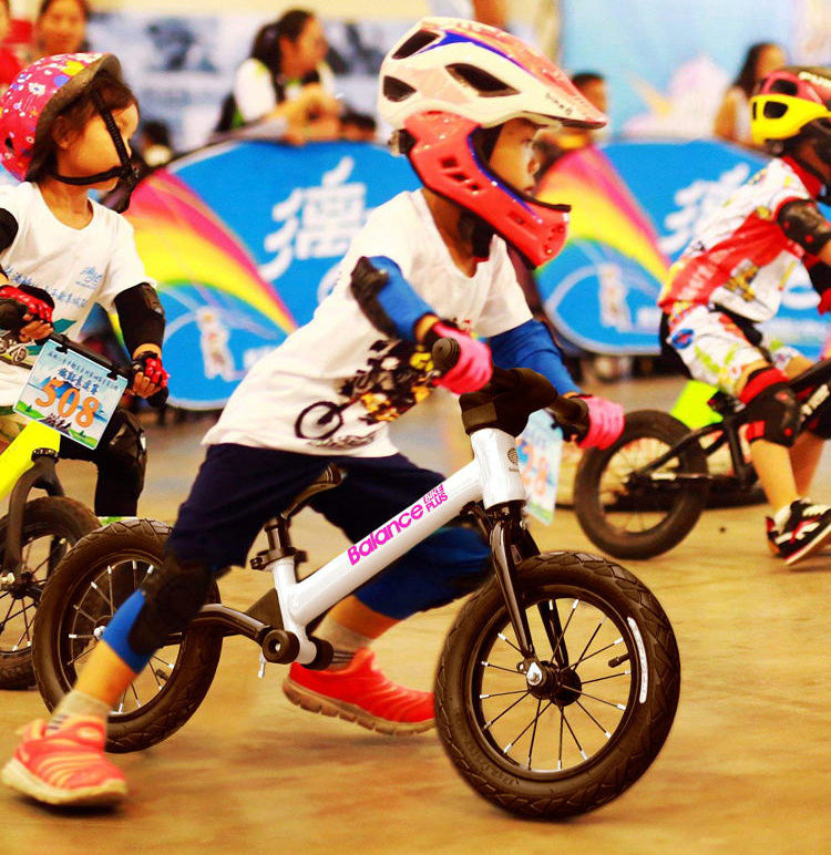Silver Child Kids Balance Bike Plus with Suspension - Racing Design inc Foot Pegs