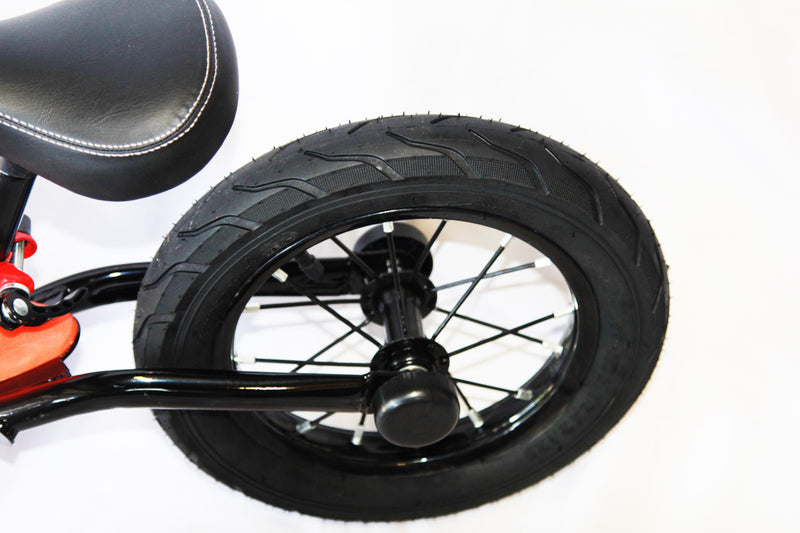 Silver Child Kids Balance Bike Plus with Suspension - Racing Design inc Foot Pegs