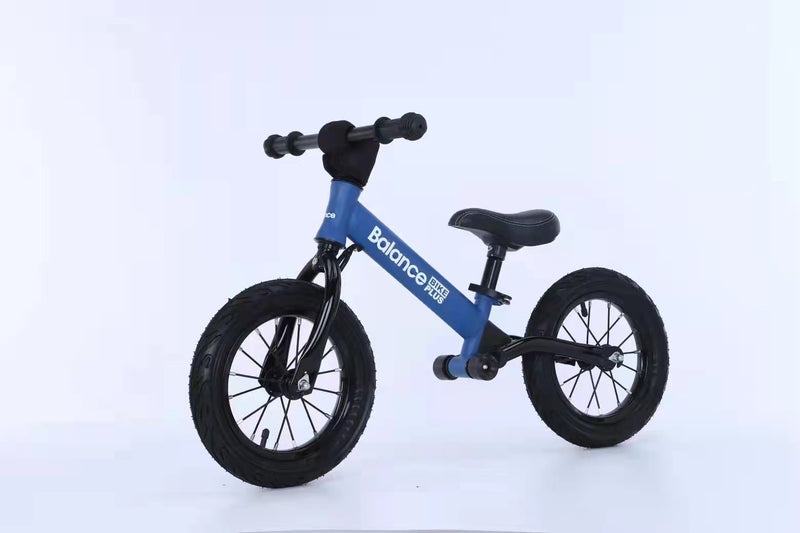 Blue Child Kids Balance Bike Plus with Suspension - Racing Design inc Foot Pegs