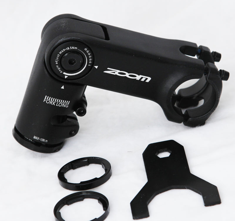 ZOOM Height Adjustable 31.8mm Stem - For MTB Mountain Bike and Ebike integration cables for internal routing