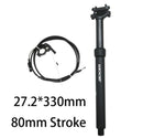 ZOOM Adjustable Dropper Seat Post - Internal Cable Route  27.2mm Diameter with 80mm Travel