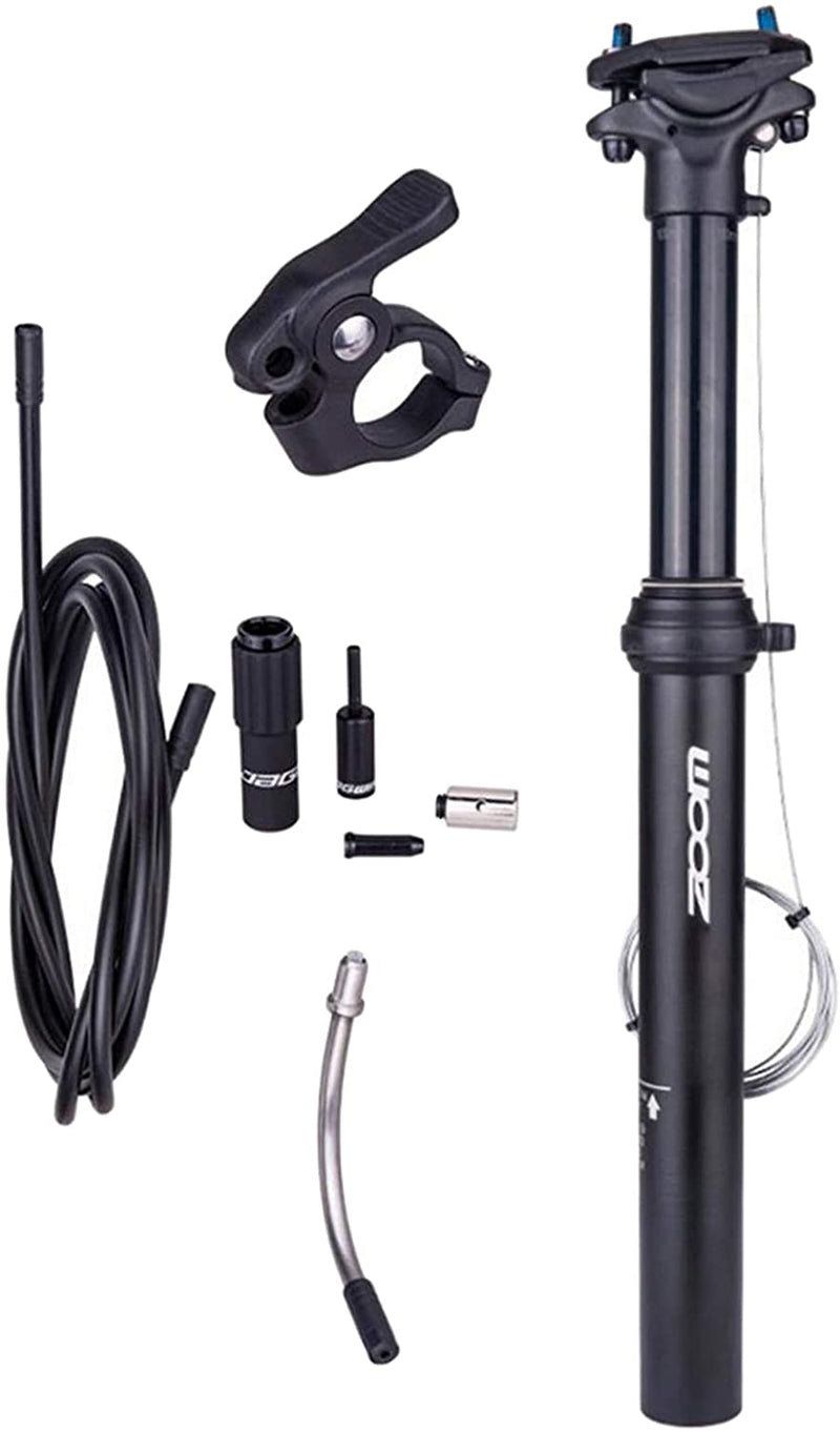 ZOOM Adjustable Dropper Bike Seat Post - External Cable Route  30.9 Diameter with 100mm Travel - ebike or MTB