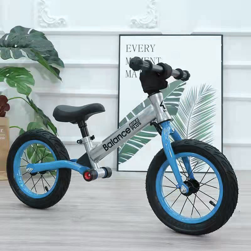 Silver Child Kids Balance Bike Plus with Suspension - Racing Design inc Foot Pegs