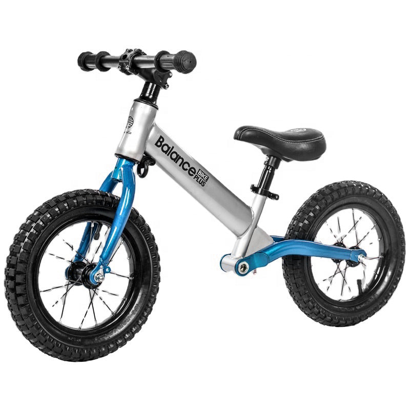 Silver Child Kids Balance Bike Plus with Suspension - Racing Design inc Foot Pegs